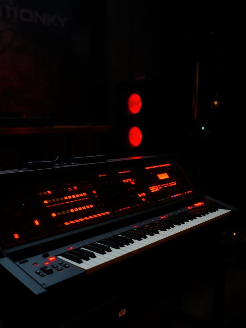 Analog synthesizer in red light